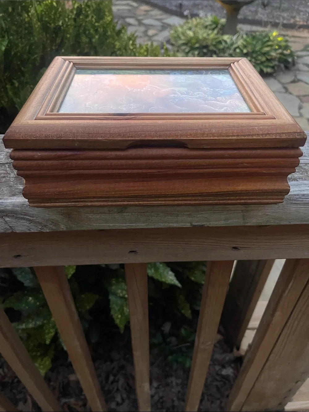Vintage Handmade Wood Keepsake Jewelry Box